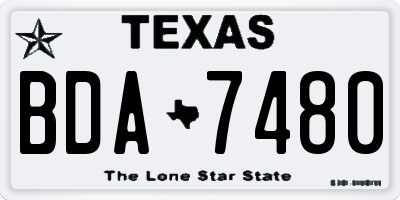 TX license plate BDA7480
