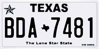 TX license plate BDA7481