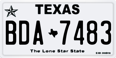TX license plate BDA7483