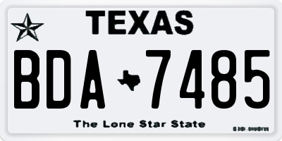 TX license plate BDA7485