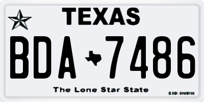 TX license plate BDA7486