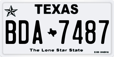 TX license plate BDA7487