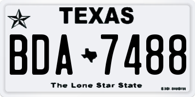 TX license plate BDA7488