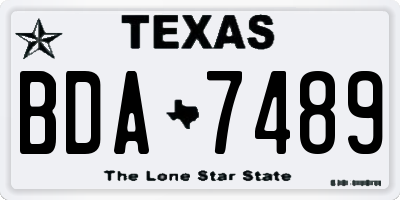 TX license plate BDA7489