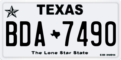 TX license plate BDA7490