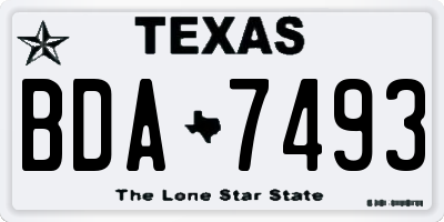 TX license plate BDA7493