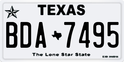 TX license plate BDA7495