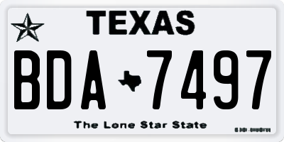TX license plate BDA7497