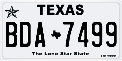 TX license plate BDA7499