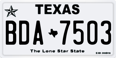 TX license plate BDA7503