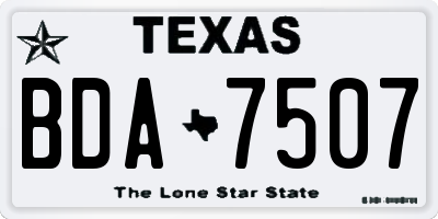 TX license plate BDA7507