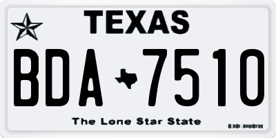 TX license plate BDA7510