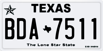 TX license plate BDA7511
