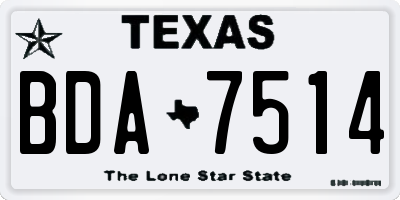 TX license plate BDA7514