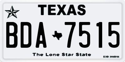 TX license plate BDA7515
