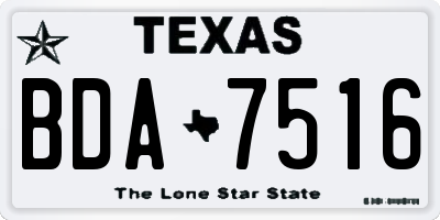 TX license plate BDA7516