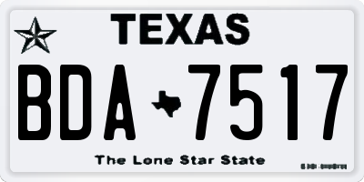 TX license plate BDA7517