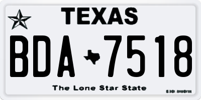 TX license plate BDA7518
