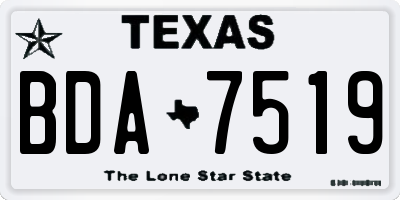 TX license plate BDA7519