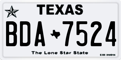 TX license plate BDA7524