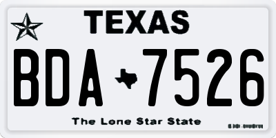 TX license plate BDA7526