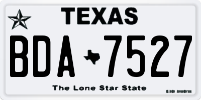 TX license plate BDA7527