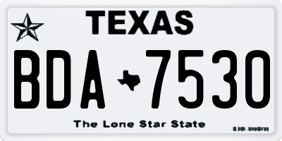 TX license plate BDA7530
