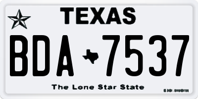 TX license plate BDA7537