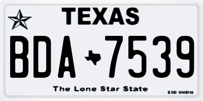 TX license plate BDA7539