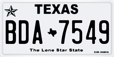 TX license plate BDA7549