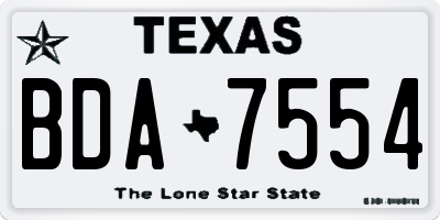 TX license plate BDA7554
