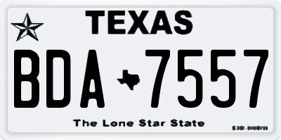 TX license plate BDA7557