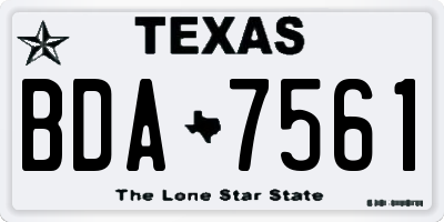 TX license plate BDA7561