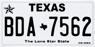 TX license plate BDA7562