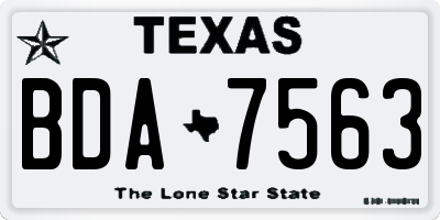 TX license plate BDA7563