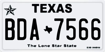 TX license plate BDA7566
