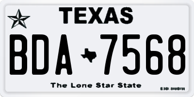 TX license plate BDA7568