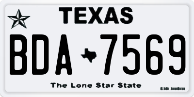 TX license plate BDA7569