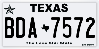 TX license plate BDA7572