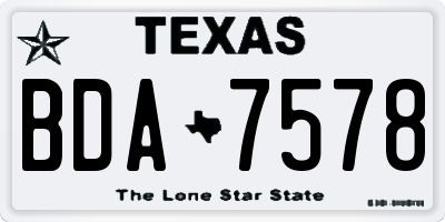 TX license plate BDA7578