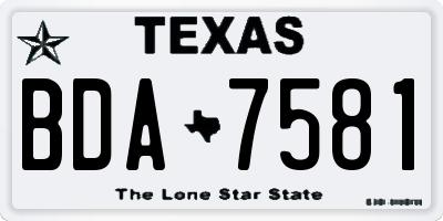 TX license plate BDA7581