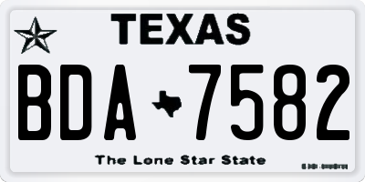 TX license plate BDA7582