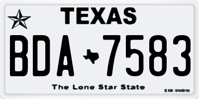 TX license plate BDA7583