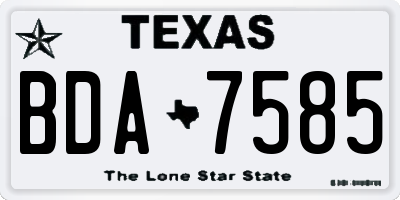 TX license plate BDA7585