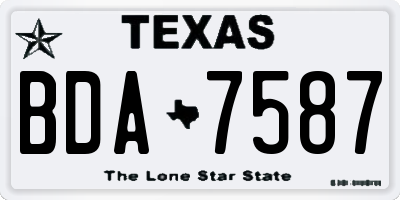 TX license plate BDA7587
