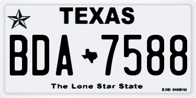 TX license plate BDA7588