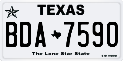 TX license plate BDA7590