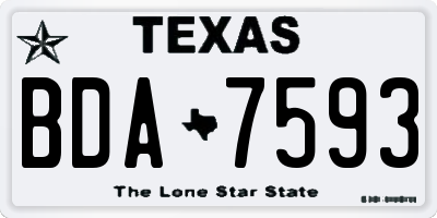 TX license plate BDA7593