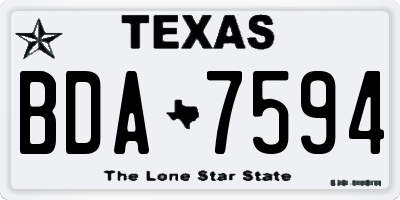 TX license plate BDA7594