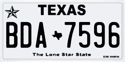 TX license plate BDA7596